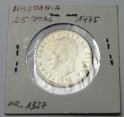 HISZPANIA 25 Ptas Pesos 1975 Juan Carlos I B.Rzadka 75 w gwiazdce