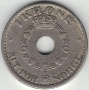 Norwegia 1 korona krone 1946 25 mm nr 2