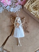 Aniołek Anioł stróż mini I Komunia Święta makrama zawieszka 