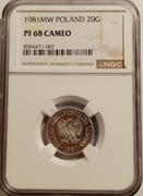 20 groszy 1981 NGC PF 68 CAMEO