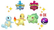 Pokemon Sword/Shield Shiny Charmander Bulbasaur Squirtle