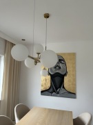 Lampa wisząca Dione 6 Brass szklane klosze 