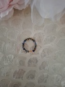 Pierścionek handmade z naturalnych kamieni hematyt 