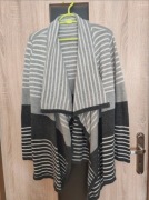 311 Szara narzutka w paski kardigan rozmiar M/L