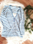 atmosphere 40 42XL jasnoniebieska bluzka z  rękawem w pasy paski damska