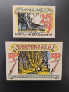 2 Banknoty Notgeld 25 i 50 Fenigów 1922 Ostseebad Heiligendamm Niemcy 