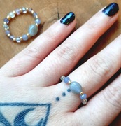 Pierścionek TANZANIT Labradoryt Fluoryt Postrzeganie pozazmysłowe