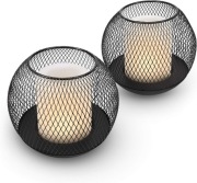 Zestaw 2 Latarenek LED Zasilanych Energią Słoneczną Do Ogrodu Czarne