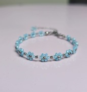 Pleciona bransoletka kwiatki Ice Blue 