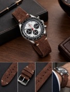 SKÓRZANY PASEK DO ZEGARKA 22mm BRĄZOWY PREMIUM ELEGANCKI