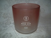 DUŻY ŚWIECZNIK - RÓŻOWY - GRUBE SZKŁO - ROSE OUD