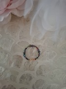 Pierścionek handmade z naturalnych kamieni hematyt 