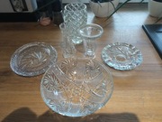 Kryształ, kryształy, szkło, PRL, Vintage - 6 szt