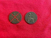 1/2 pensa, half penny, pół pensa 1905, 1908 rok Wielka Brytania Edward VII