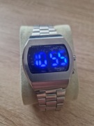 Zegarek Armitron Griffy Retro LED | Srebrny / Niebieski | Styl Vintage