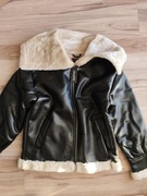 Kurtka damska z ekoskóry ramoneska z kożuszkiem rozmiar 34