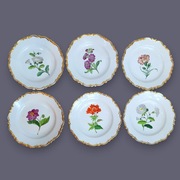 Komplet 6 talerzy Furstenberg 1820-60 Biedermeier Fürstenberg Kwiaty Flora