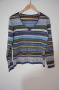 przepiękny wzorzysty sweter 100% kaszmir r. 36/38