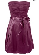 Nowa Sukienka gorsetowa koktajlowa bordowa bombka, bodyflirt r 40