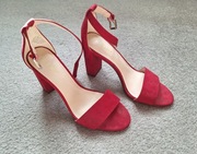 Nine West sandały czerwone na słupku r. 38 słupek eleganckie