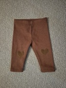 Next legginsy brązowe serduszko meszek ocieplane niemowlęce naszywka 68