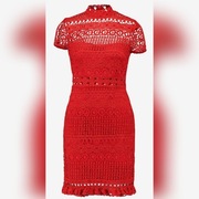 Sukienka 38M LoVe TARIANGLE czerwona koronka haft 