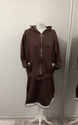 Komplet czekoladowy masełko bluza z sukienką.