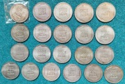 Zestaw 21 x 200 zł 1974 XXX lat PRL Ag SREBRO 21 szt. MAPKA