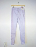 NOWE spodnie jeansy w szachownicę fioletowe rurki Sinsay alternative emo M