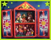 SZOPKA unikatowe mini-rękodzieło (papier mache drewno) otwierane