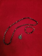 Biżuteria drewniana handmade. Naszyjnik, zawieszka wisiorek i bransoletka