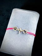 SREBRNA BRANSOLETKA SZNURKOWA Serce Łapka Linia życia