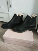 Czarne botki skórzane ocieplane Anna Field 42