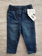 Nowe granatowe spodnie jeansowe jeansy legginsy Matalan 74 - 80
