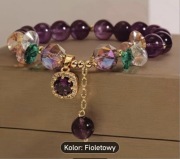 Elegancka fioletowa bransoletka z kryształkami z kubicznymi akcentami