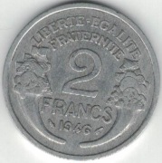 Francja Republika 2 franki francs 1946 nr 4