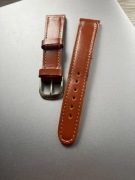 Brązowy jasny skórzany pasek do zegarka, 18 mm
