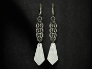 Kolczyki kwarcem górskim stal chirurgiczna gothic witchy fantasy goth