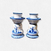Dwa świeczniki ceramiczne wiatrak holenderski