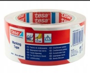 Taśma tesa biało czerwona ostrzegawcza 33m x 50mm