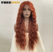 Peruka Syntetyczna faliste długie rude włosy odporne na ciepło