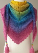 Chusta b. duża ręcznie robiona szydełkiem handmade
