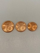 5,2,1 Euro cent 2002r Luxemburg UNC