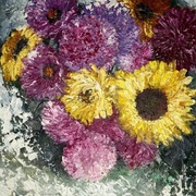 Bukiet letnich kwiatów nowy oryginalny obraz.