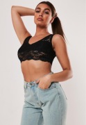 Nowy top koronkowy Missguided rozm. 34 XS czarny transparentny