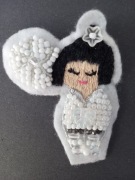 APLIKACJA "GEJSZA ŚLUBNA Z PARASOLKĄ" HAFT HAND MADE