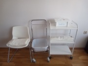 Stolik kosmetyczny na kółkach, brodzik pedicure