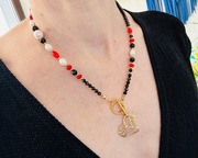 Naszyjnik z Turmalinu, Perły i Czerwonego Koralu „Layla” miłosne zaklęcia