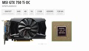 MSI GTX 750 ti 2 GB GDDR5 OC