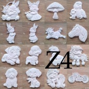 Zestaw 4 dowolne figurki do malowania dla dzieci z gipsu 